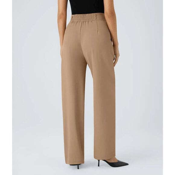 NWT Size Med Halara High Waisted Button Zipper Side Pocket Shirred Straight Leg - Picture 1 of 2
